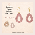 Teardrop Frame Polymer Clay Cutter | 3D Printed Clay Earring Cutter | Teardrop Shape Cutter for Clay Jewellery Making | Clay Earring Tool
