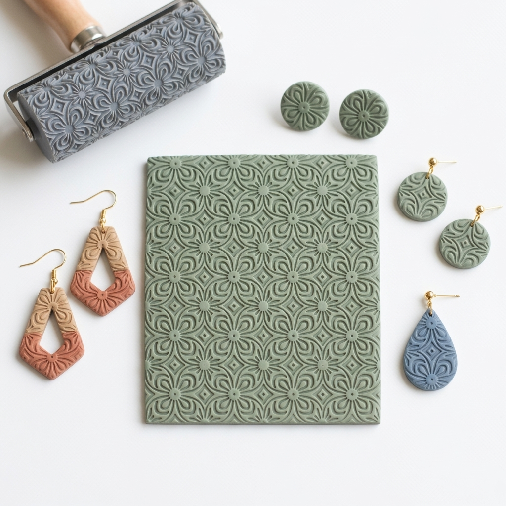 Flower Burst Texture Roller | Floral Clay Pattern Tool