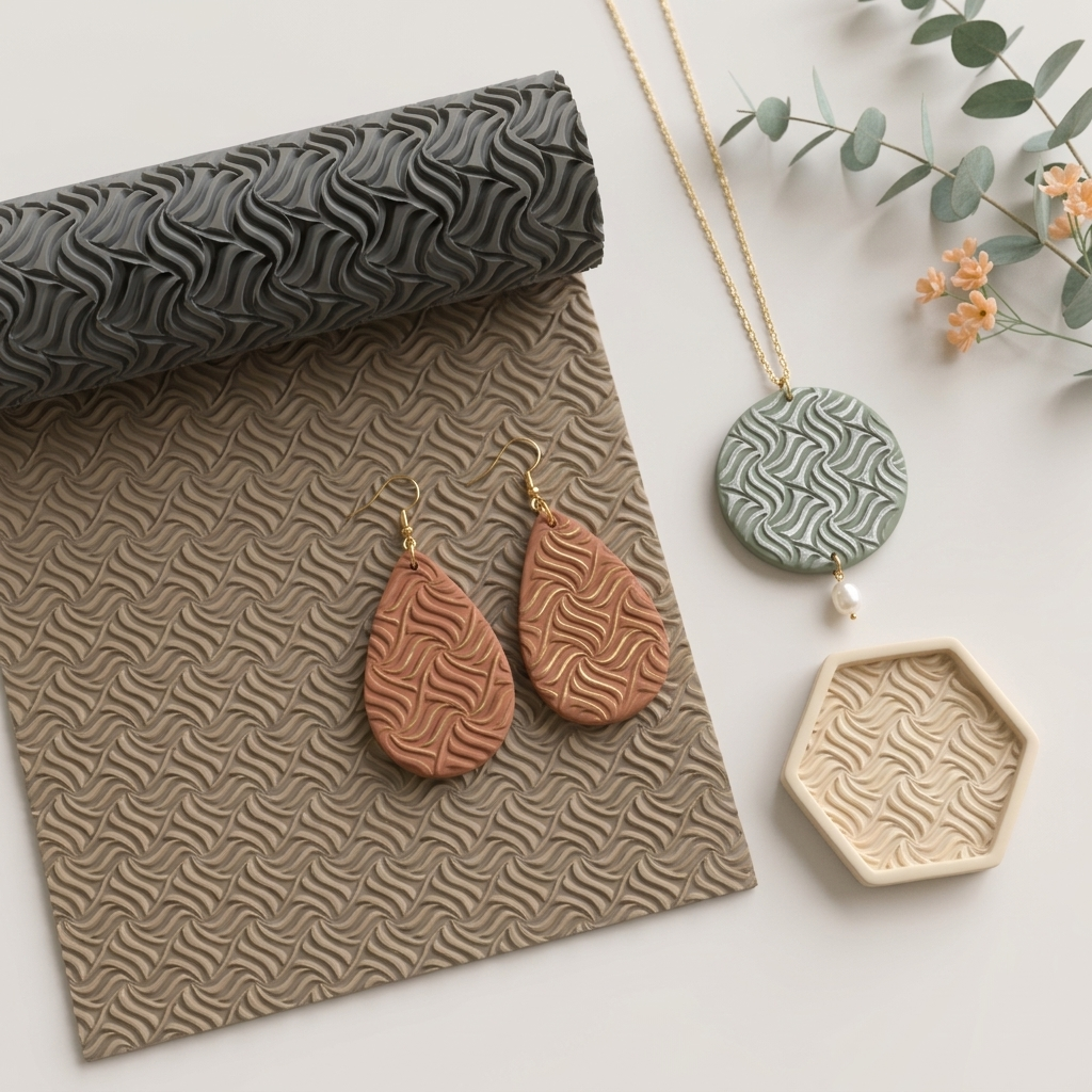 Retro Wave Texture Roller | Polymer Clay Pattern Tool