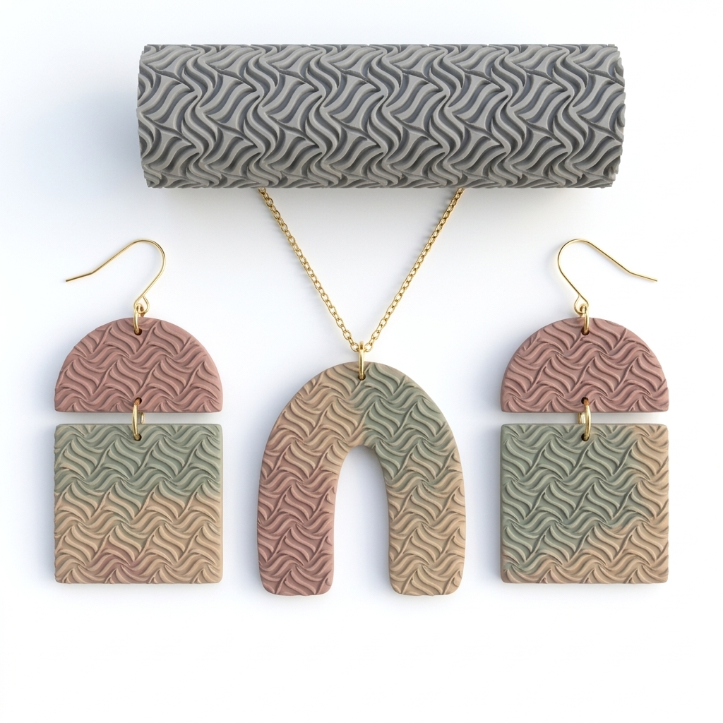 Retro Wave Texture Roller | Polymer Clay Pattern Tool