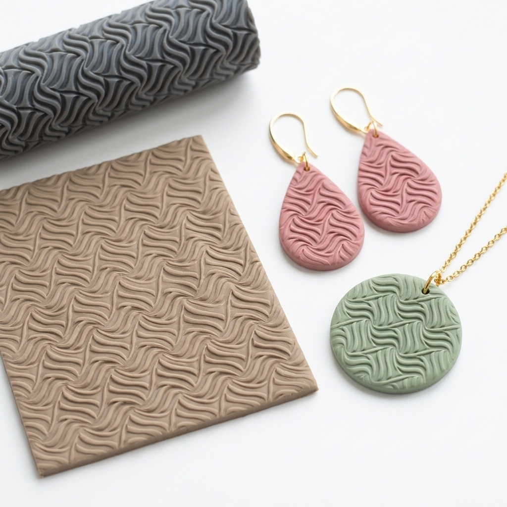 Retro Wave Texture Roller | Polymer Clay Pattern Tool
