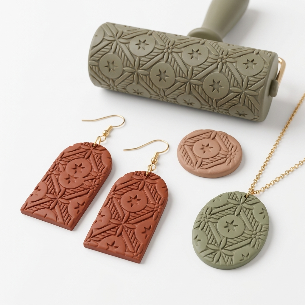Star Bauble Texture Roller | Christmas Clay Pattern Tool