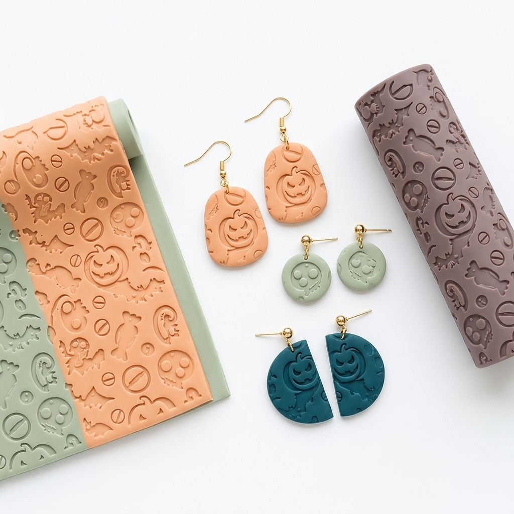Trick or Treat Texture Roller | Halloween Clay Pattern Tool