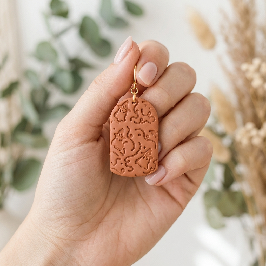 Witchy Boo Texture Roller | Halloween Clay Pattern Tool