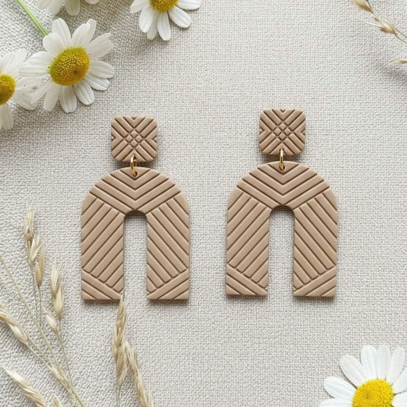 Herringbone Arch Polymer Clay Cutter Set for Modern Earrings