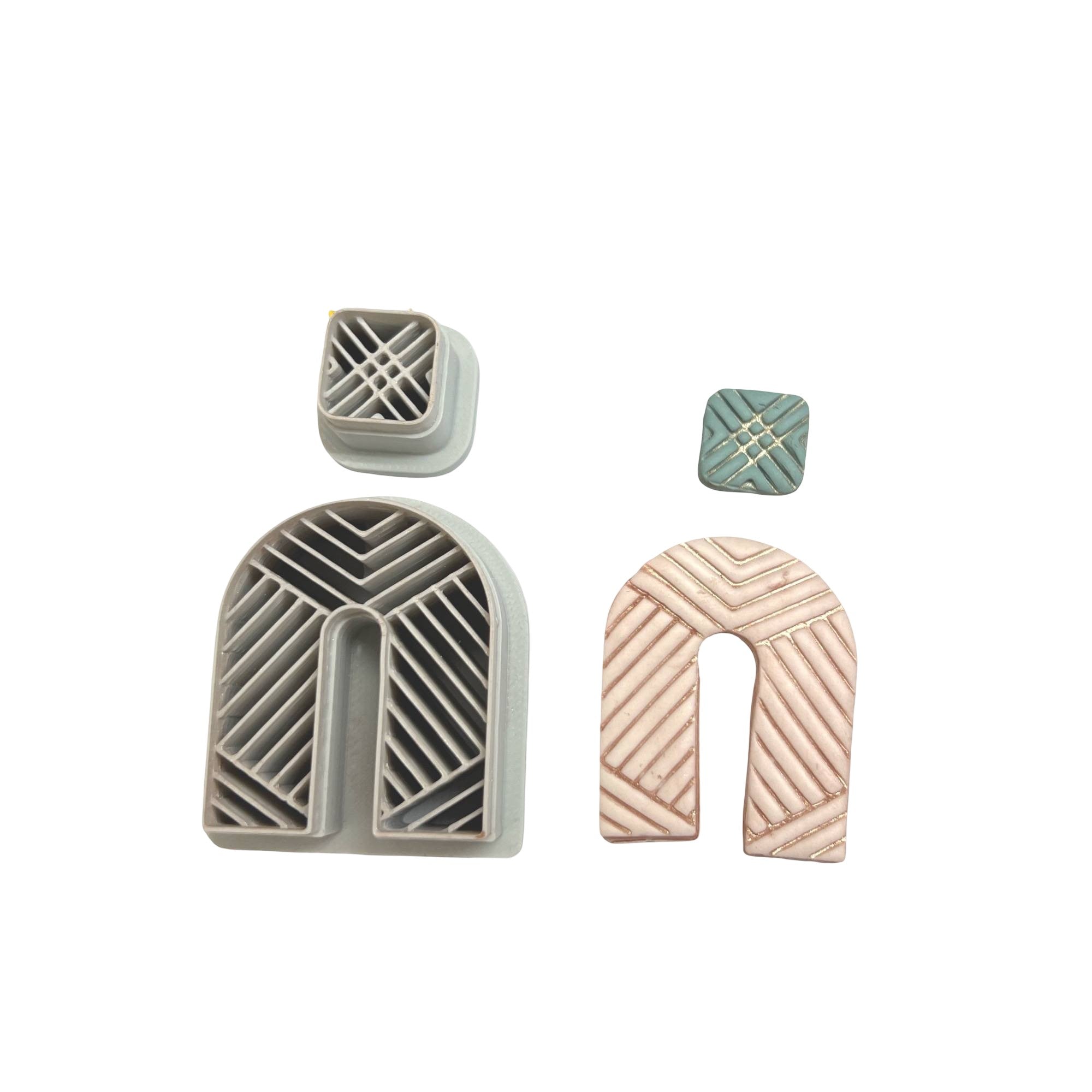 Herringbone Arch Polymer Clay Cutter Set for Modern Earrings