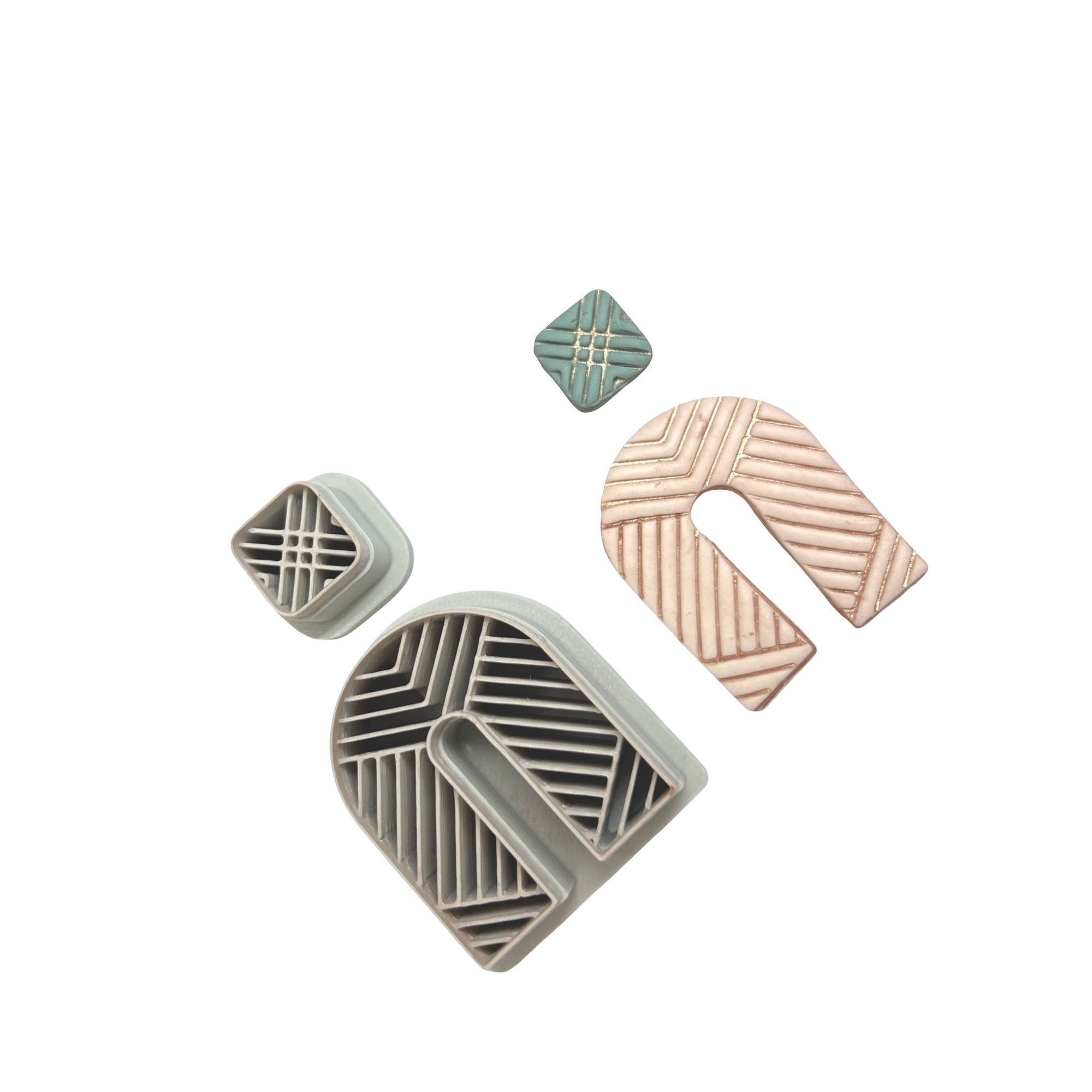 Herringbone Arch Polymer Clay Cutter Set for Modern Earrings