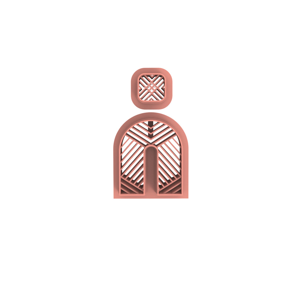 Herringbone Arch Polymer Clay Cutter Set for Modern Earrings