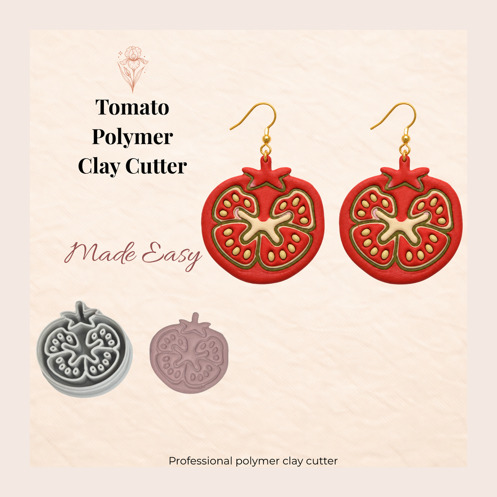 Tomato Polymer Clay Cutter 25–45mm | Quirky Food Earring Cutter | IrisCrafts7