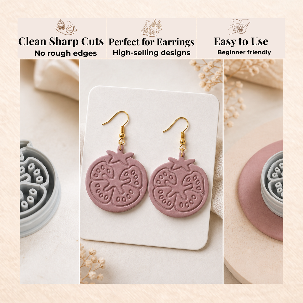 Tomato Polymer Clay Cutter 25–45mm | Quirky Food Earring Cutter | IrisCrafts7