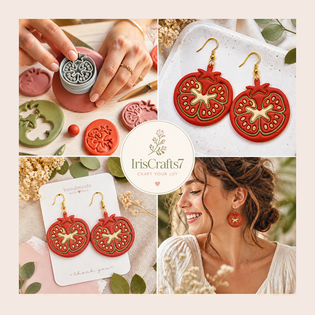 Tomato Polymer Clay Cutter 25–45mm | Quirky Food Earring Cutter | IrisCrafts7