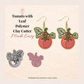 Tomato with Leaf Polymer Clay Cutter | 30mm 35mm 40mm 45mm 50mm | Sharp Earring Cutter | Fruit Clay Tool | Polymer Clay Jewellery Making