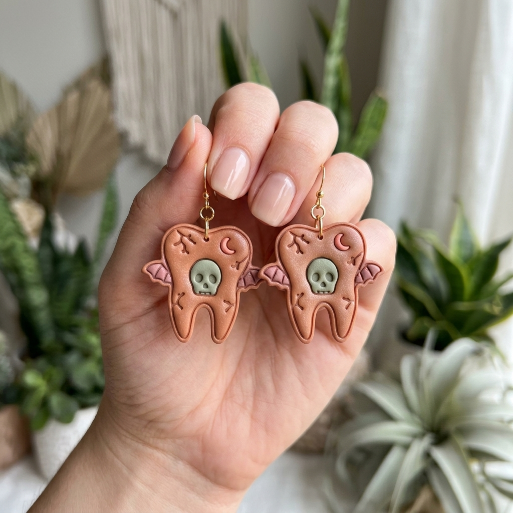 Tooth Fairy Gone Dark Polymer Clay Cutter | 25–50mm Gothic Halloween Earring Cutter | IrisCrafts7