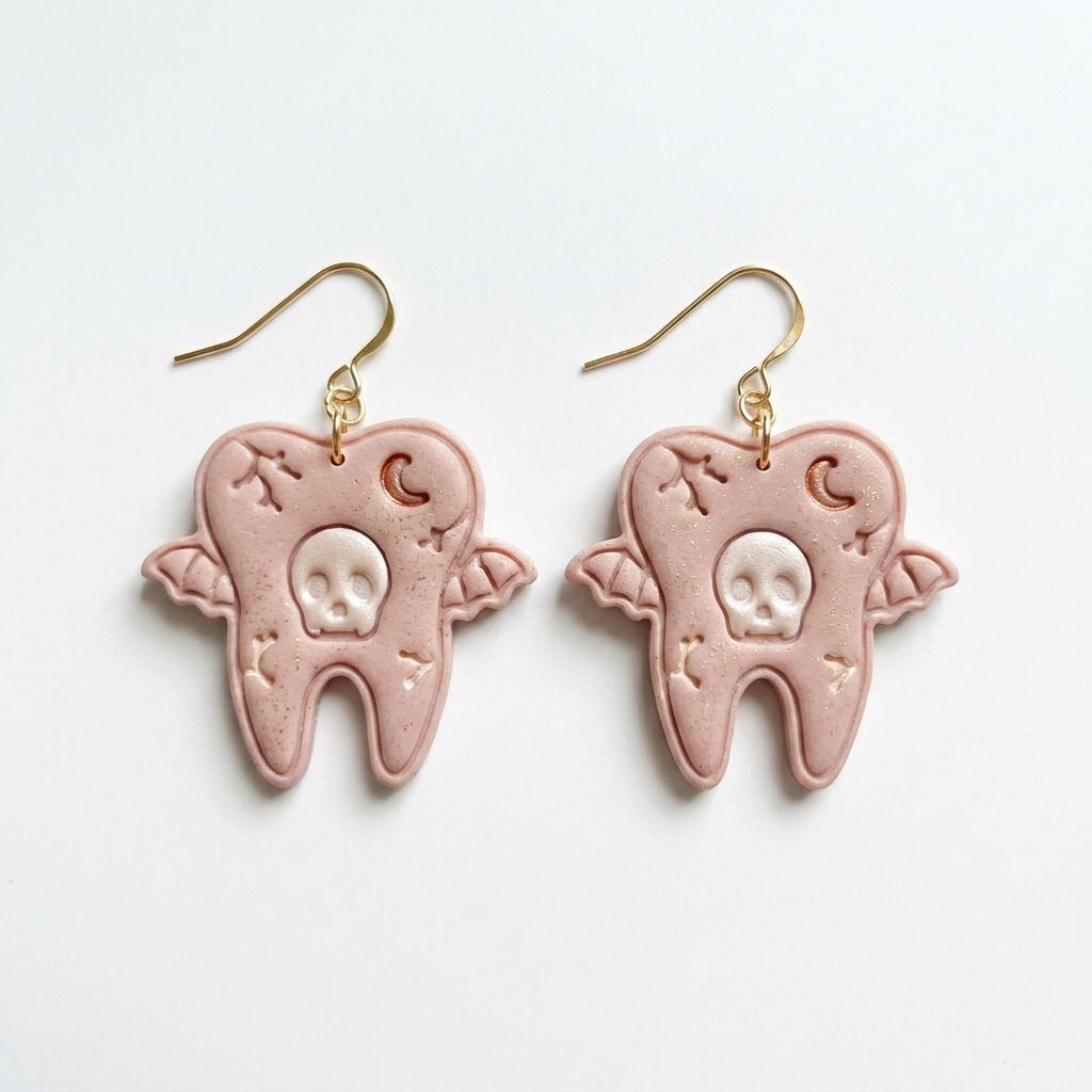 Tooth Fairy Gone Dark Polymer Clay Cutter | 25–50mm Gothic Halloween Earring Cutter | IrisCrafts7