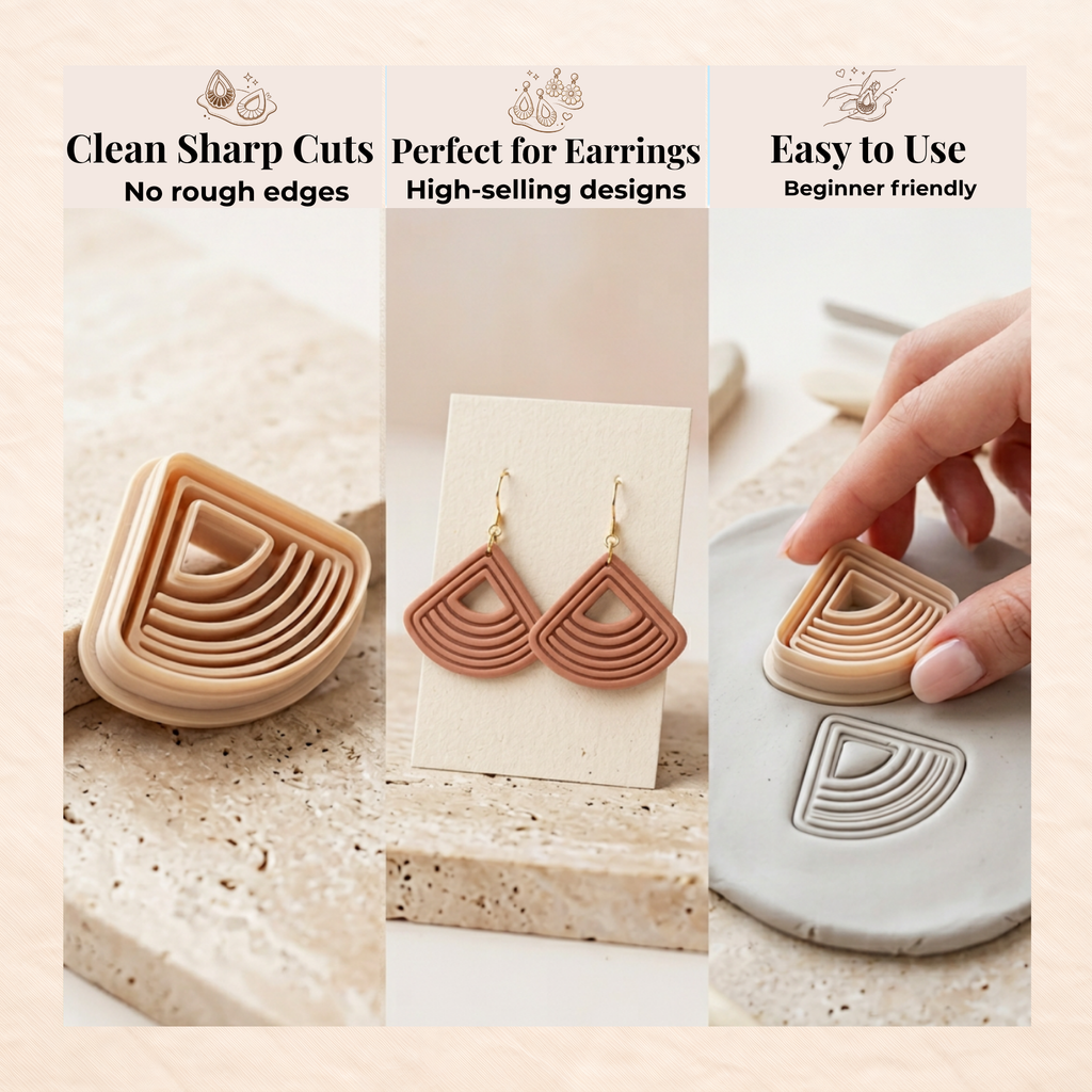 Triangle Polymer Clay Cutter | 3D Printed Geometric Clay Earring Cutter | Triangle Shape Cutter for Clay Jewellery Making | Clay Earring Tool