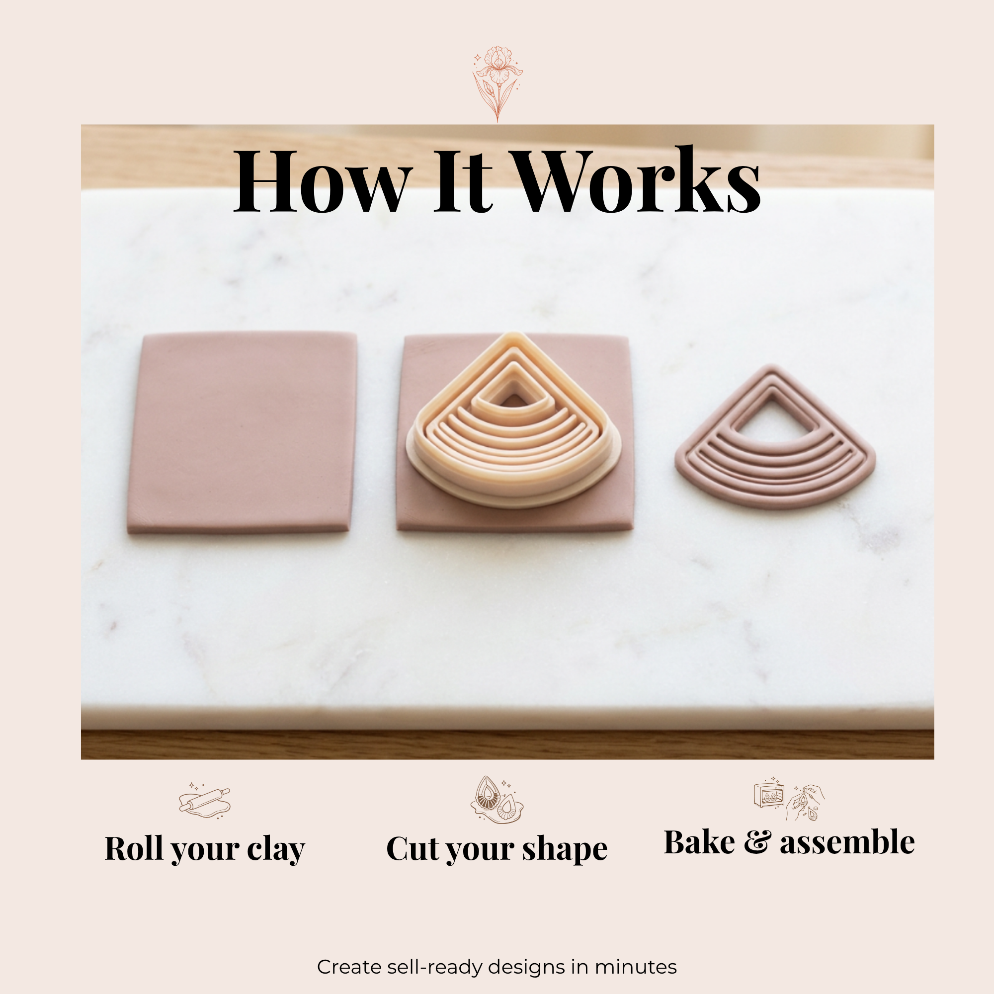 Triangle Polymer Clay Cutter | 3D Printed Geometric Clay Earring Cutter | Triangle Shape Cutter for Clay Jewellery Making | Clay Earring Tool