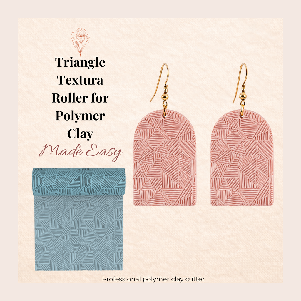 Triangle Texture Roller for Polymer Clay | 24x80mm | Geometric Clay Roller | Jewellery Making Tool