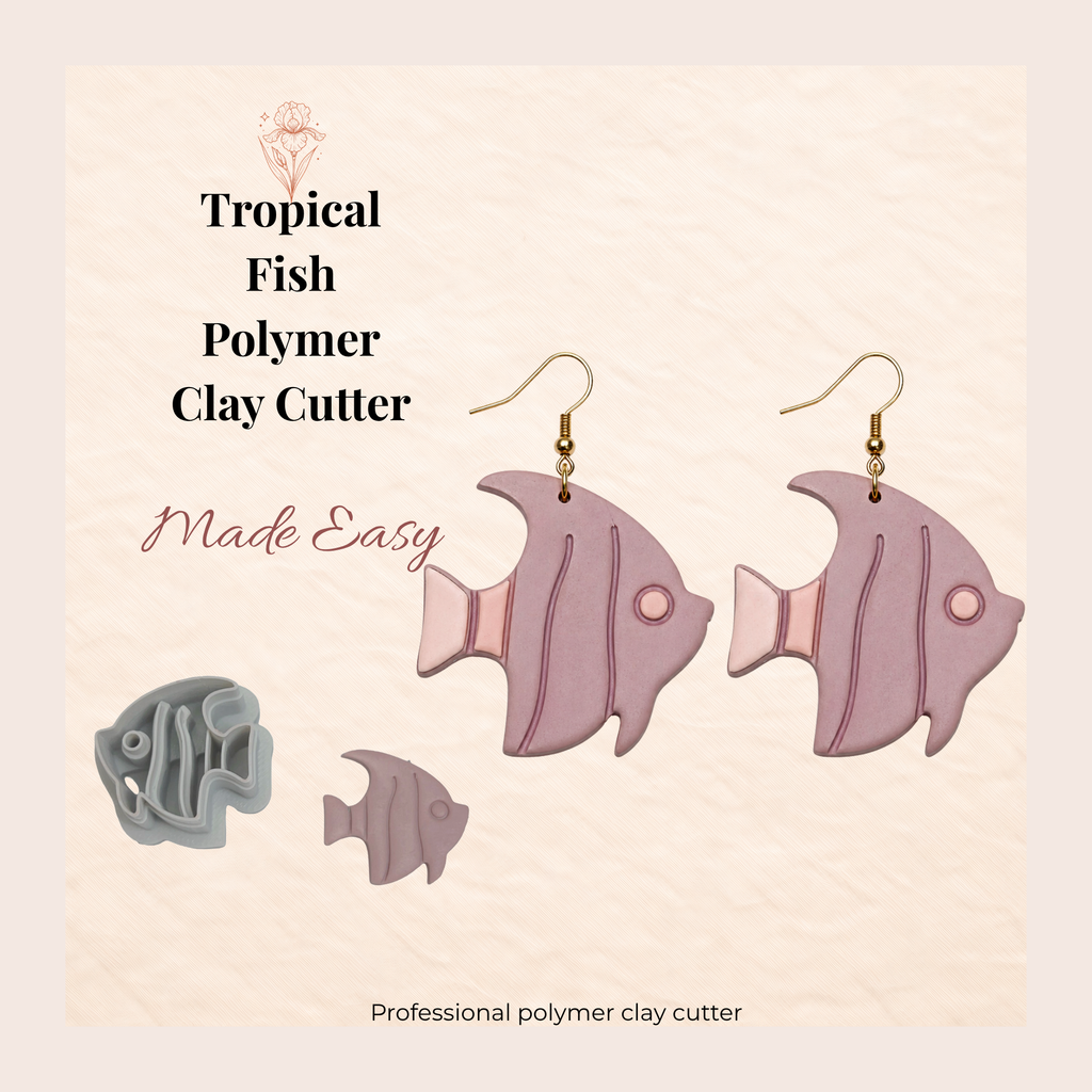 Tropical Fish Polymer Clay Cutter 20–40mm | Ocean Earring Cutter | IrisCrafts7