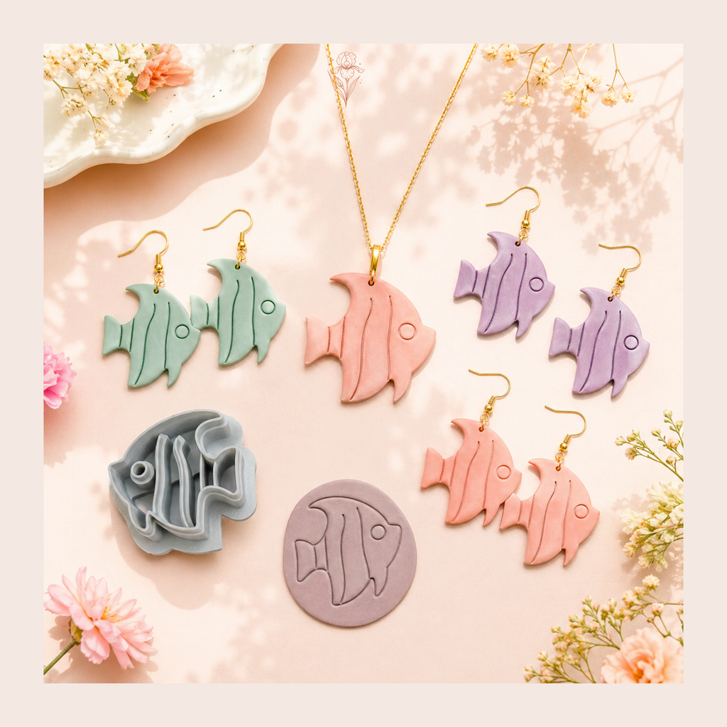 Tropical Fish Polymer Clay Cutter 20–40mm | Ocean Earring Cutter | IrisCrafts7