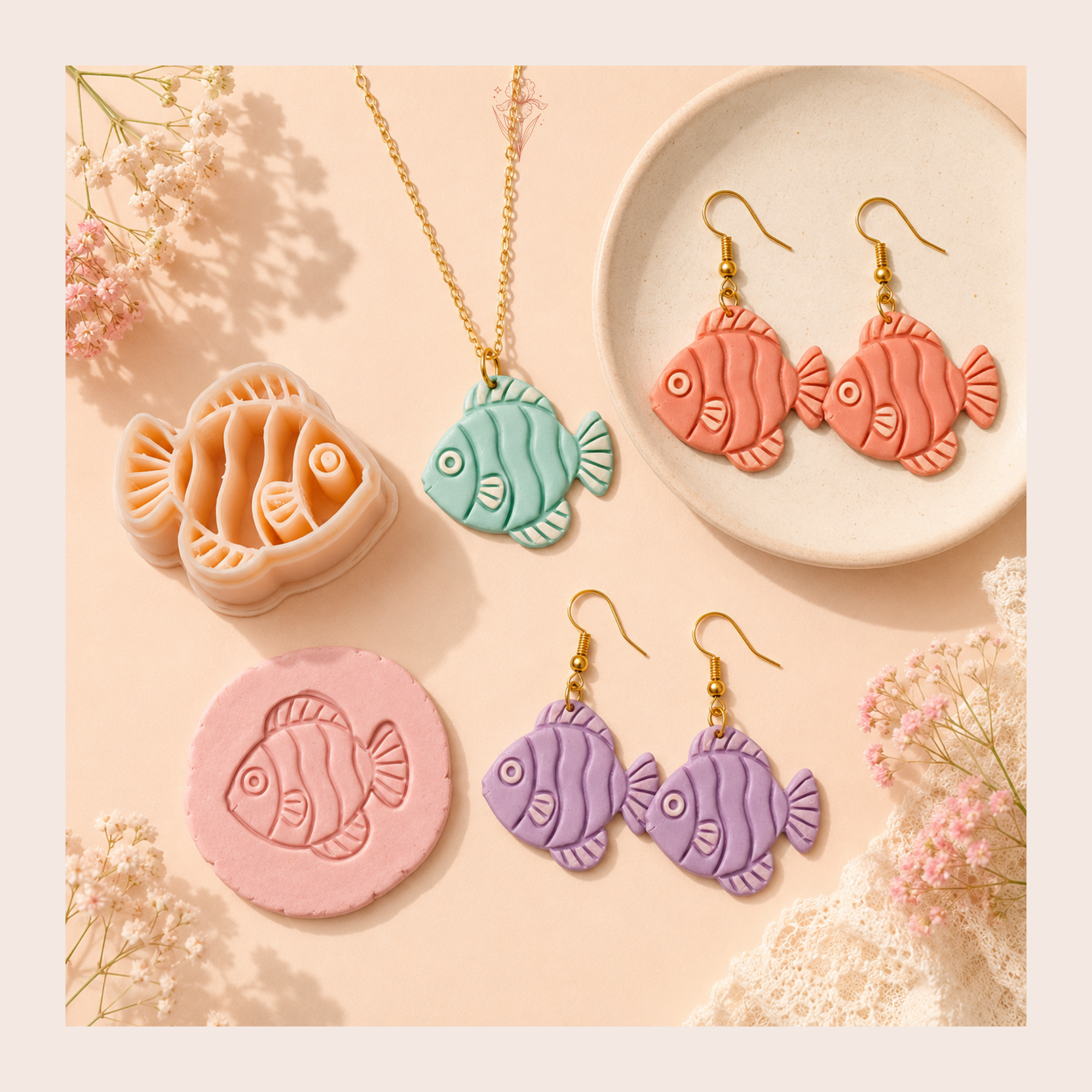 Tropical Fish 2 Polymer Clay Cutter | 25–45mm | Fish Shape Clay Cutter | Earring Jewellery Making Tool