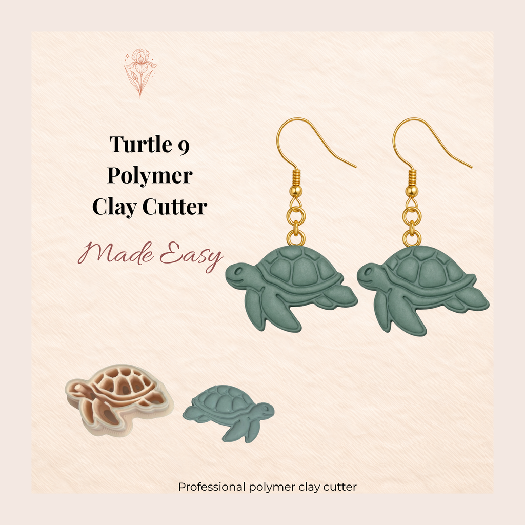 Turtle 9 Polymer Clay Cutter 30-50mm | Ocean Jewellery Making | IrisCrafts7