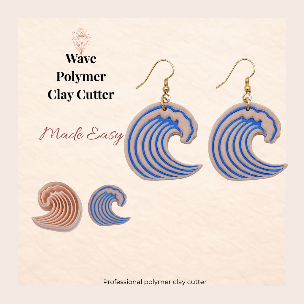 Wave Polymer Clay Cutter | Sharp Earring Cutter | Ocean Clay Tool | Polymer Clay Jewellery Making