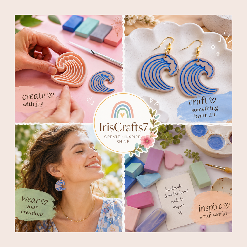 Wave Polymer Clay Cutter | Sharp Earring Cutter | Ocean Clay Tool | Polymer Clay Jewellery Making