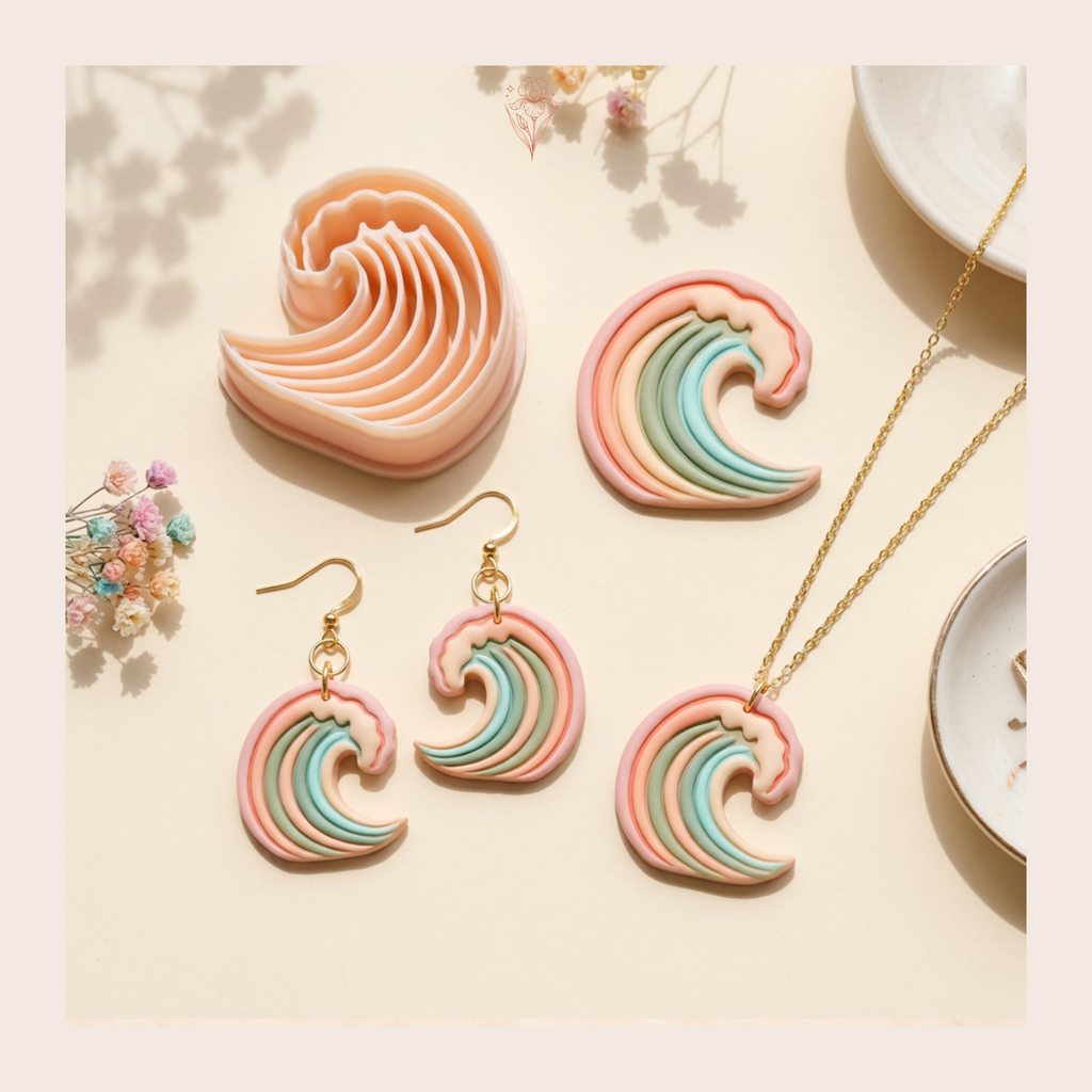 Wave Polymer Clay Cutter | Sharp Earring Cutter | Ocean Clay Tool | Polymer Clay Jewellery Making