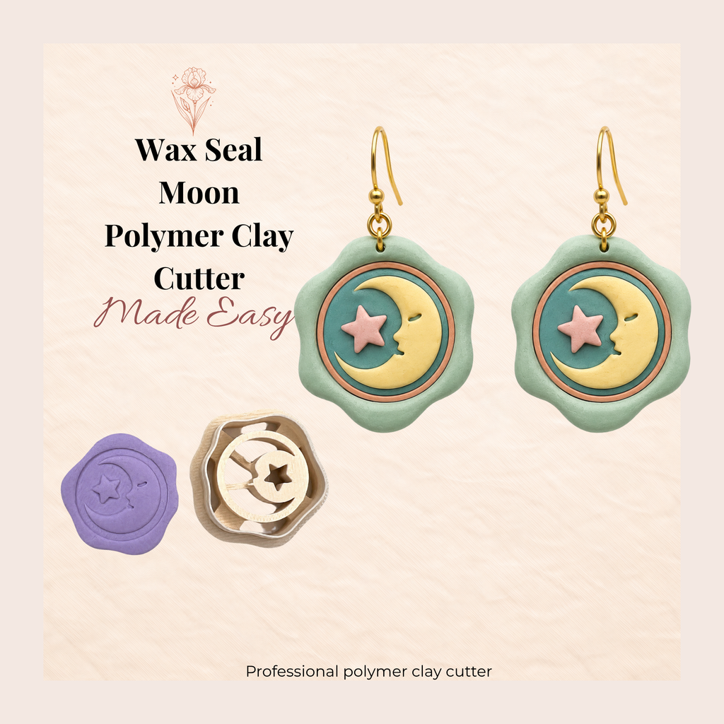 Wax Seal Moon Polymer Clay Cutter | 25–45mm | Wax Seal Shape Clay Cutter | Earring Jewellery Making Tool