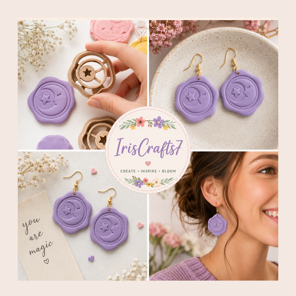 Wax Seal Moon Polymer Clay Cutter | 25–45mm | Wax Seal Shape Clay Cutter | Earring Jewellery Making Tool