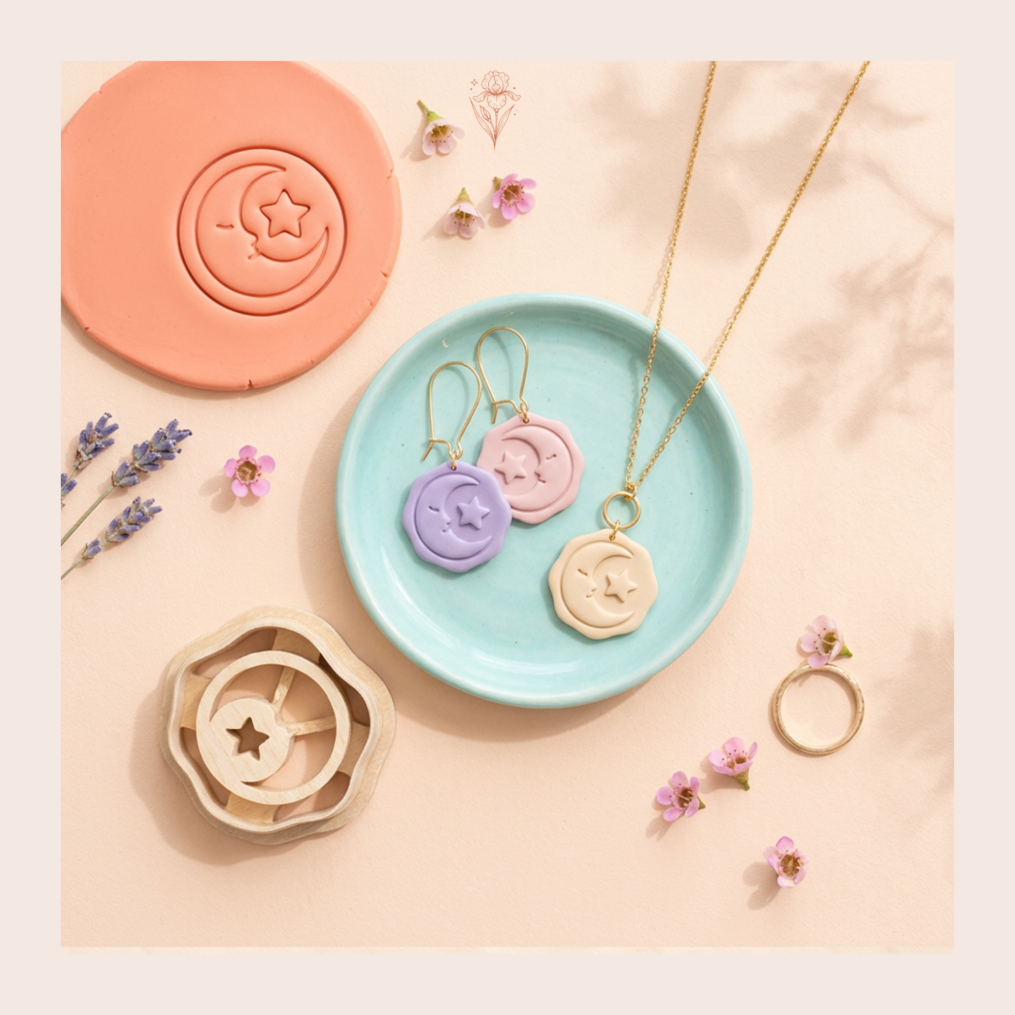Wax Seal Moon Polymer Clay Cutter | 25–45mm | Wax Seal Shape Clay Cutter | Earring Jewellery Making Tool