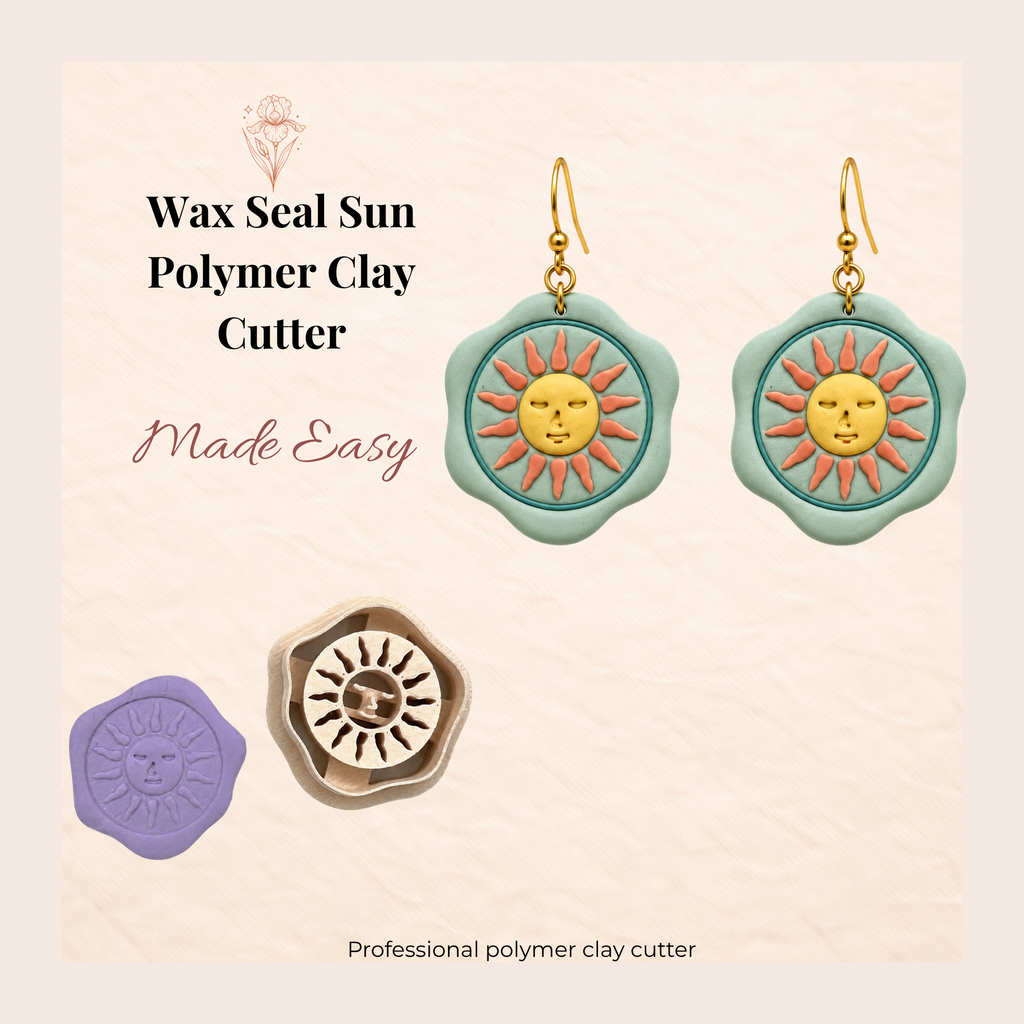 Wax Seal Sun Polymer Clay Cutter | 25–45mm | Wax Seal Shape Clay Cutter | Earring Jewellery Making Tool
