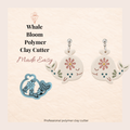 Whale Bloom Polymer Clay Cutter | 30–45mm | Whale Shape Clay Cutter | Earring Jewellery Making Tool