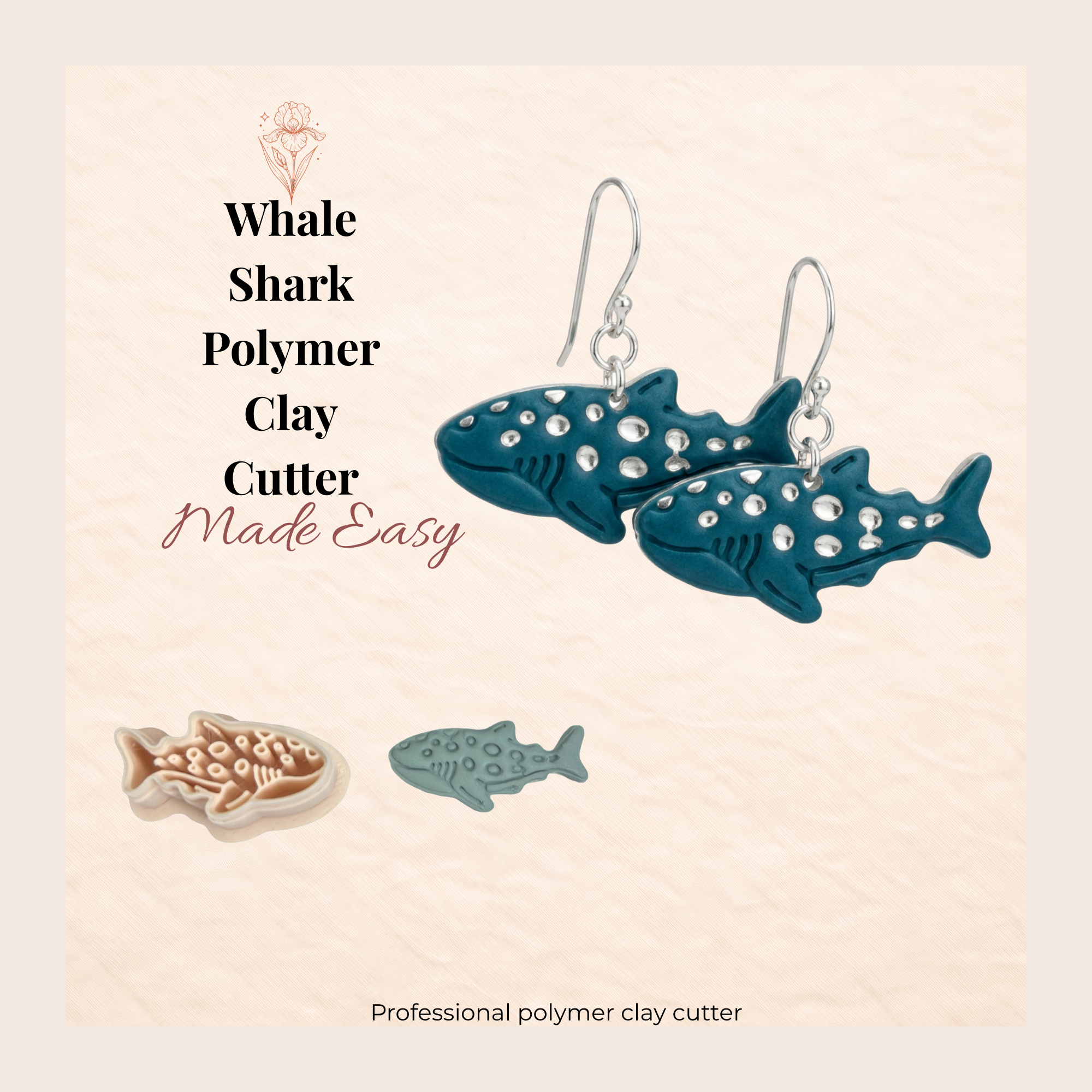 Whale Shark Polymer Clay Cutter 30-50mm | Ocean Jewellery Making | IrisCrafts7