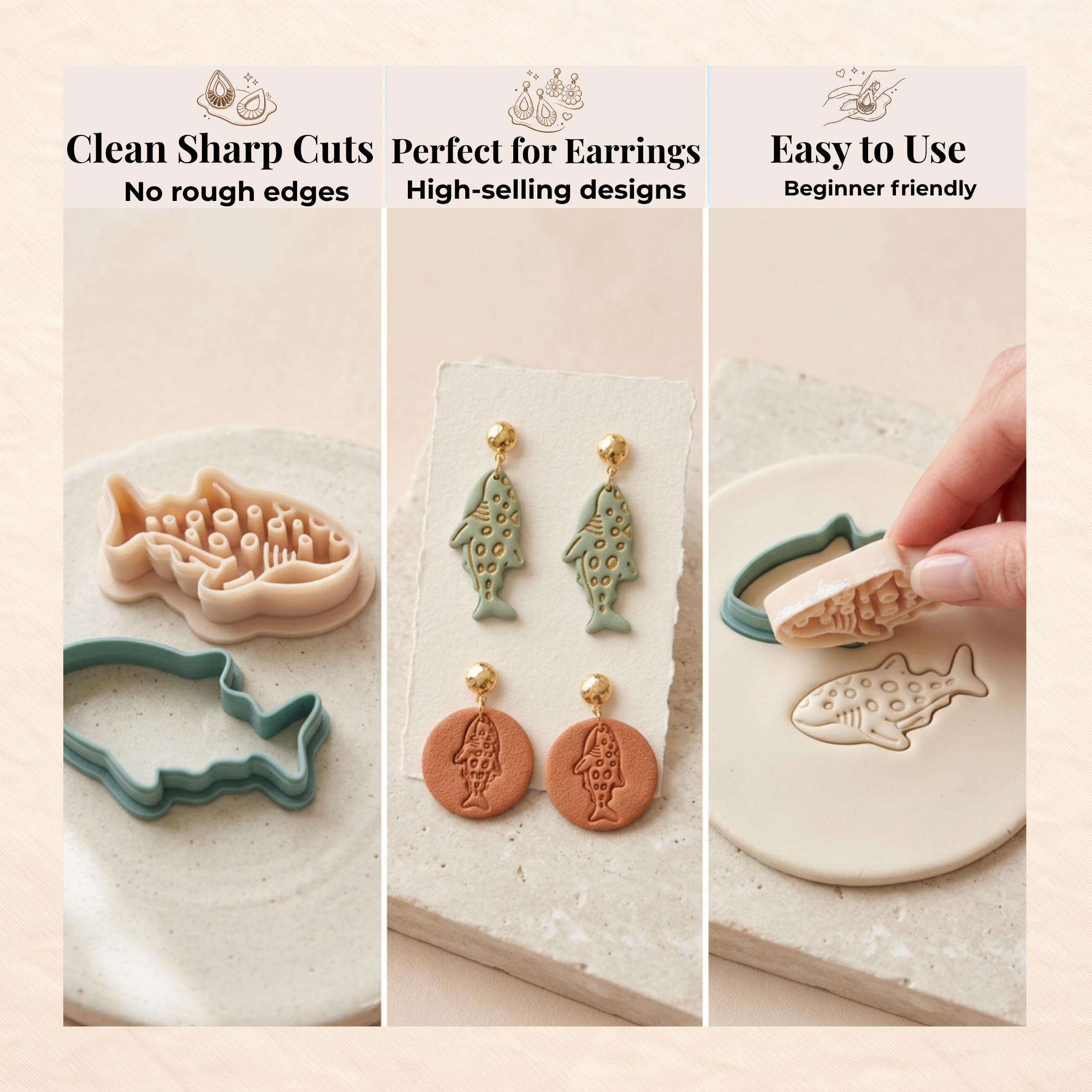 Whale Shark Polymer Clay Cutter 30-50mm | Ocean Jewellery Making | IrisCrafts7