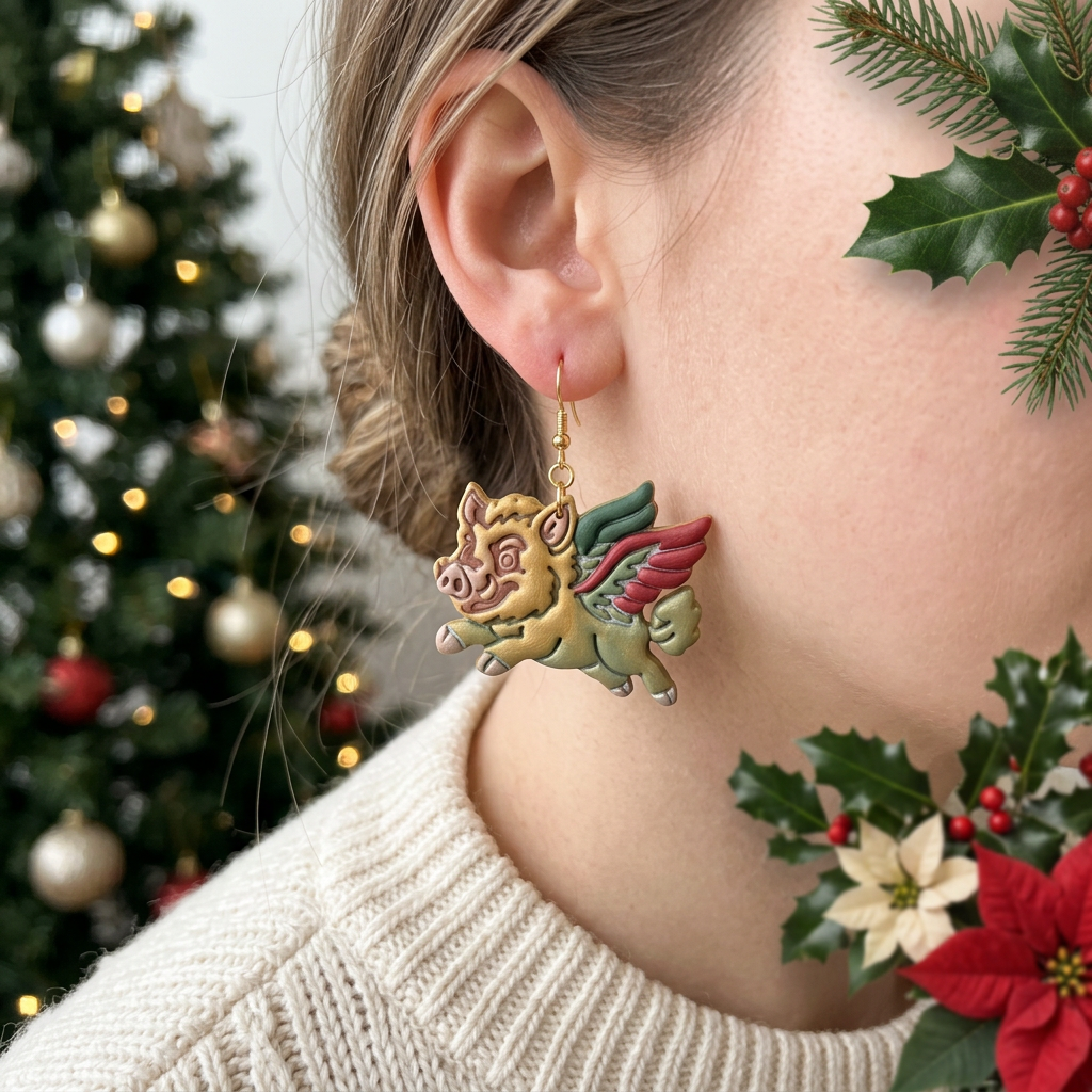 Winged Boar Polymer Clay Cutter | Fantasy Mythical Earring Tool