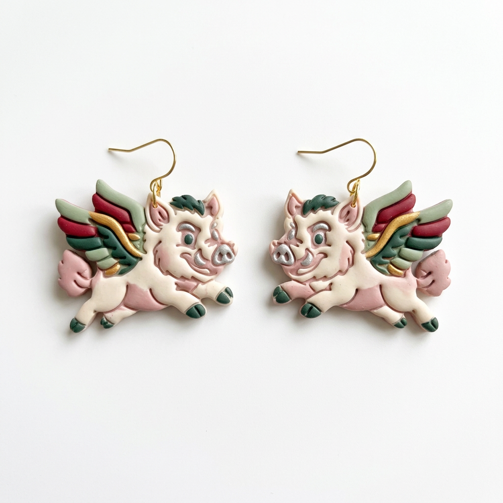 Winged Boar Polymer Clay Cutter | Fantasy Mythical Earring Tool