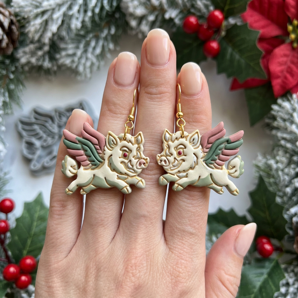 Winged Boar Polymer Clay Cutter | Fantasy Mythical Earring Tool