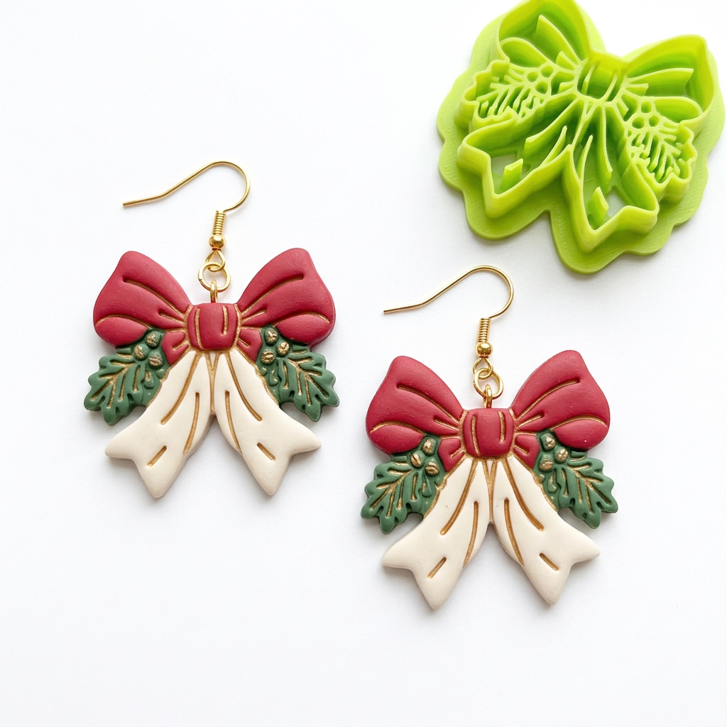 Winter Bow Polymer Clay Cutter | Elegant Winter Earring Tool
