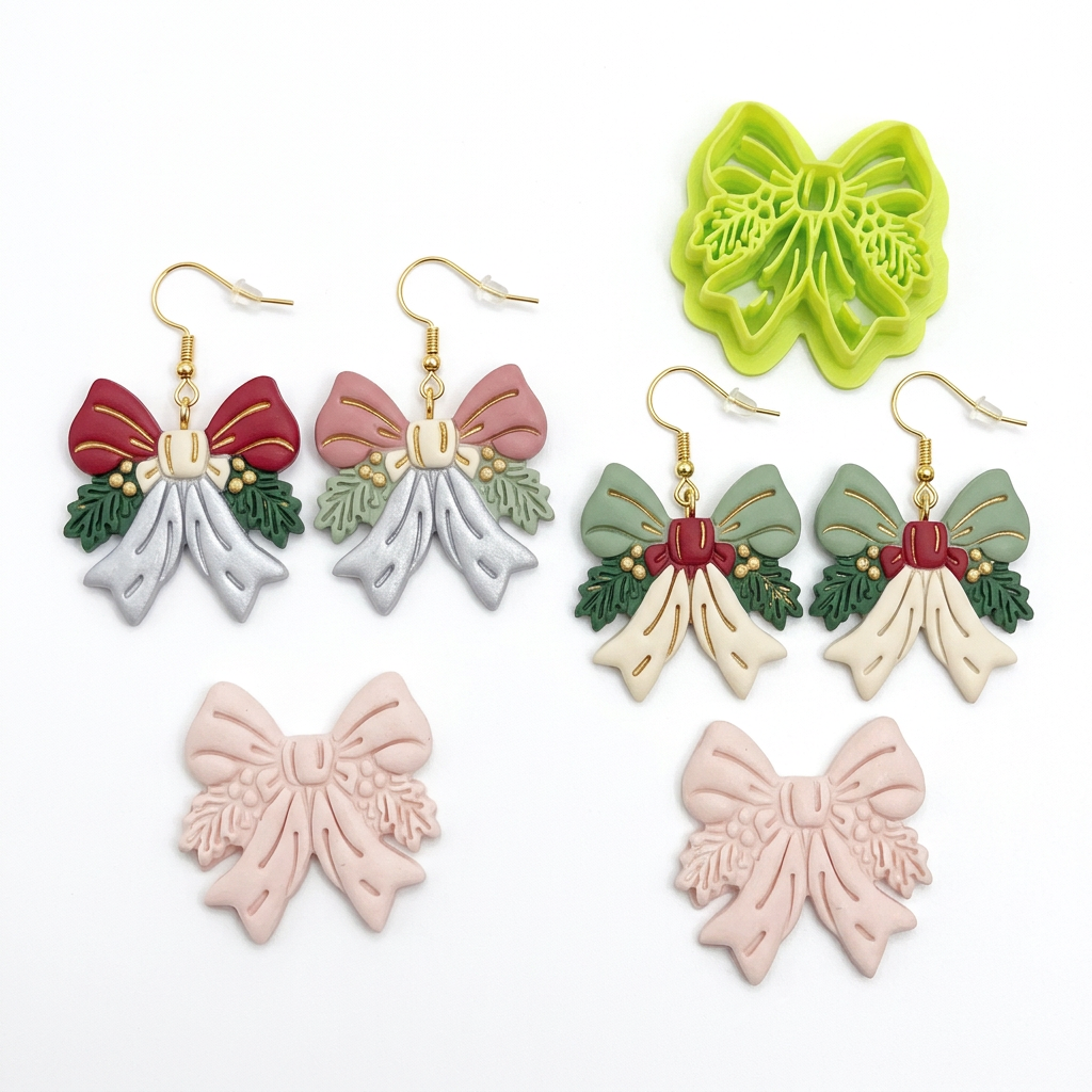 Winter Bow Polymer Clay Cutter | Elegant Winter Earring Tool