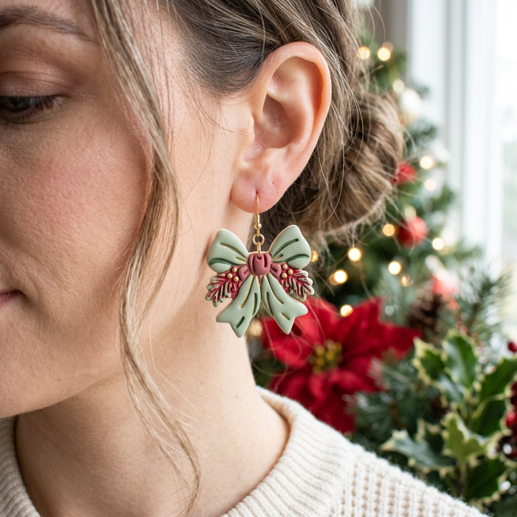 Winter Bow Polymer Clay Cutter | Elegant Winter Earring Tool