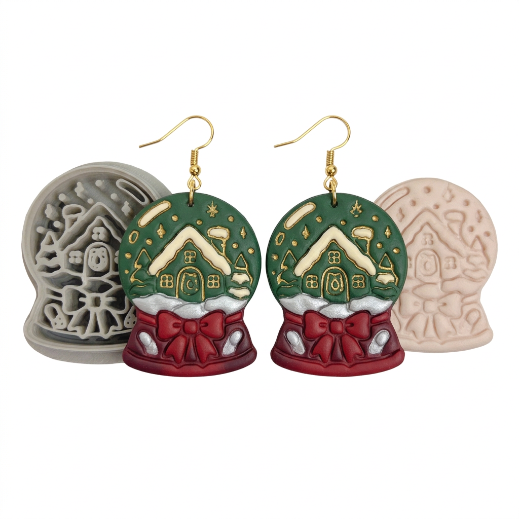 Winter Crystal Ball Polymer Clay Cutter | Mystical Winter Earring Tool