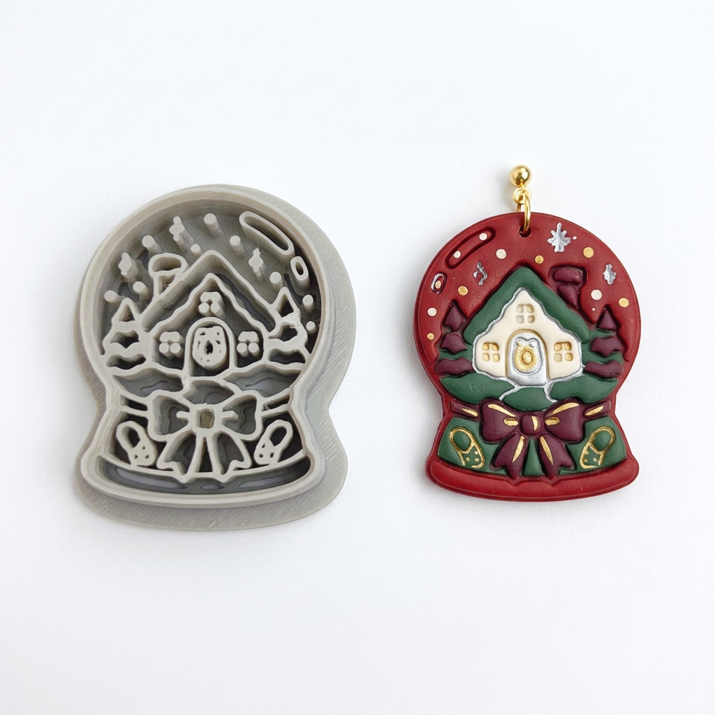 Winter Crystal Ball Polymer Clay Cutter | Mystical Winter Earring Tool