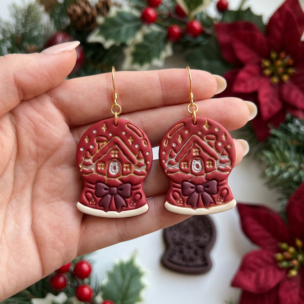 Winter Crystal Ball Polymer Clay Cutter | Mystical Winter Earring Tool