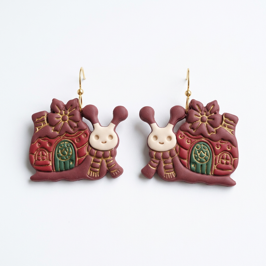 Winter Snail Polymer Clay Cutter | Cute Winter Earring Tool