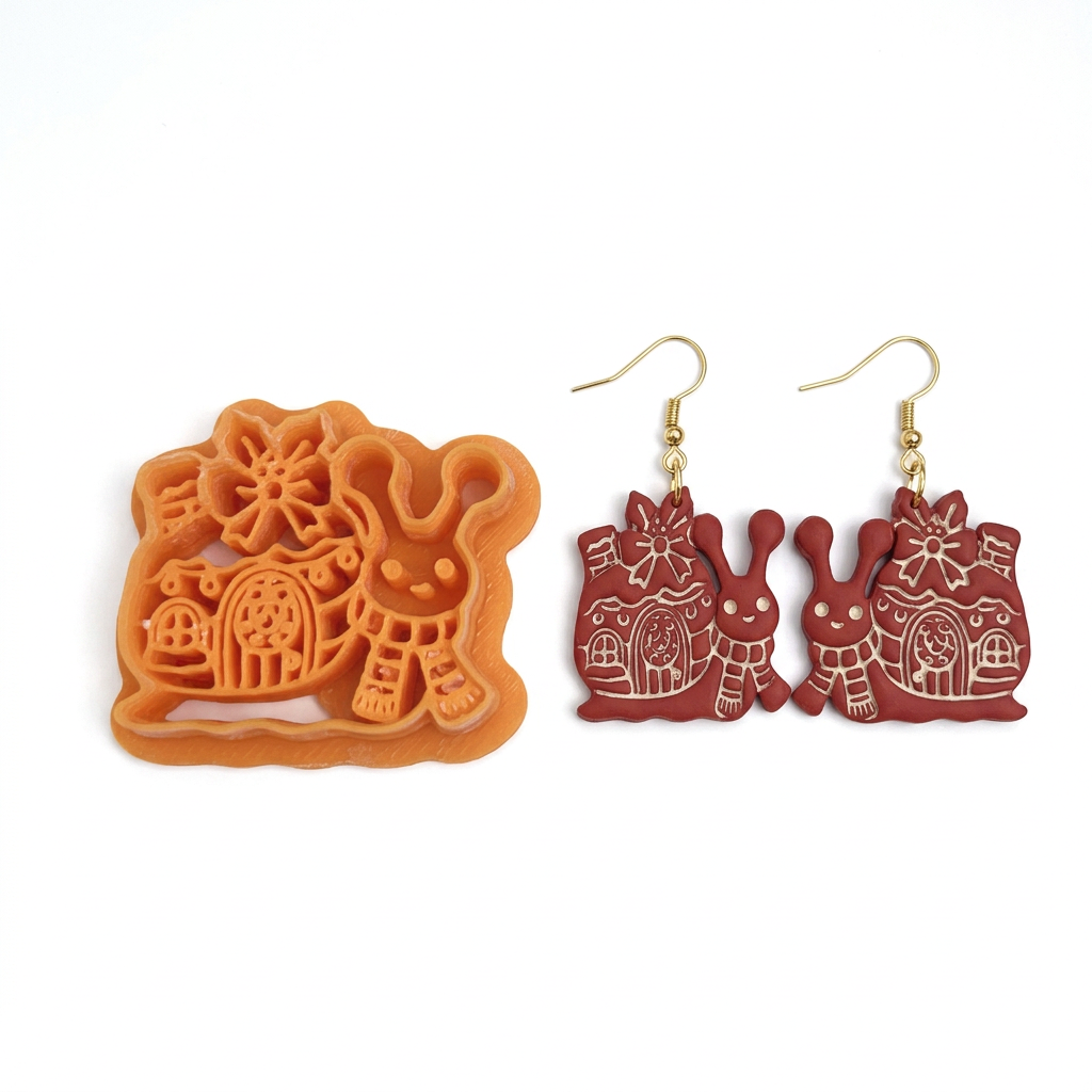 Winter Snail Polymer Clay Cutter | Cute Winter Earring Tool