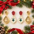 Winter Star Drop Earrings Set of 2 Polymer Clay Cutter | Festive Tool