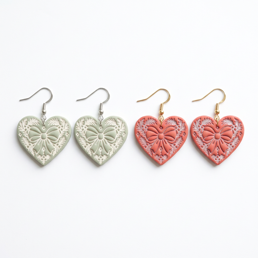 Winter Tattoo Heart Polymer Clay Cutter | Gothic Winter Earring Tool