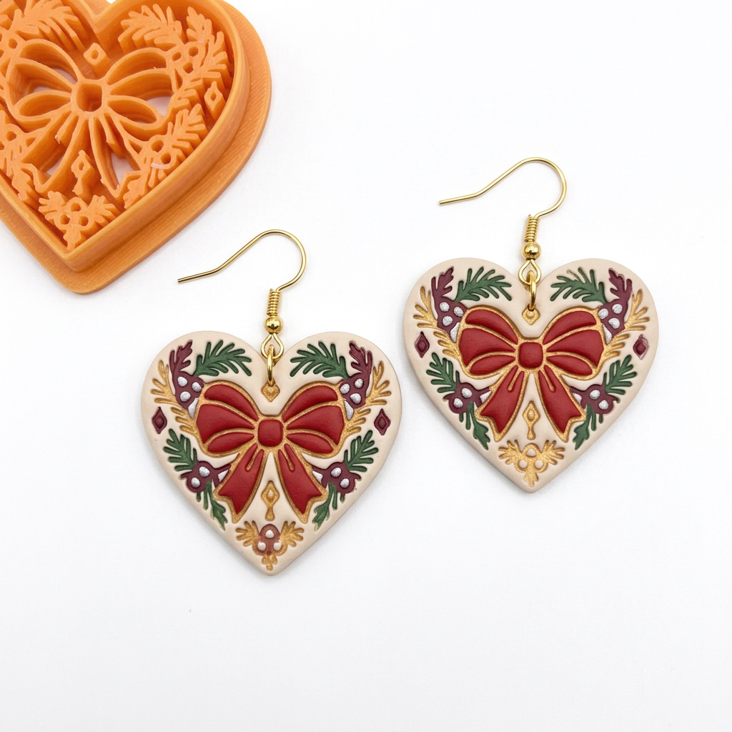 Winter Tattoo Heart Polymer Clay Cutter | Gothic Winter Earring Tool