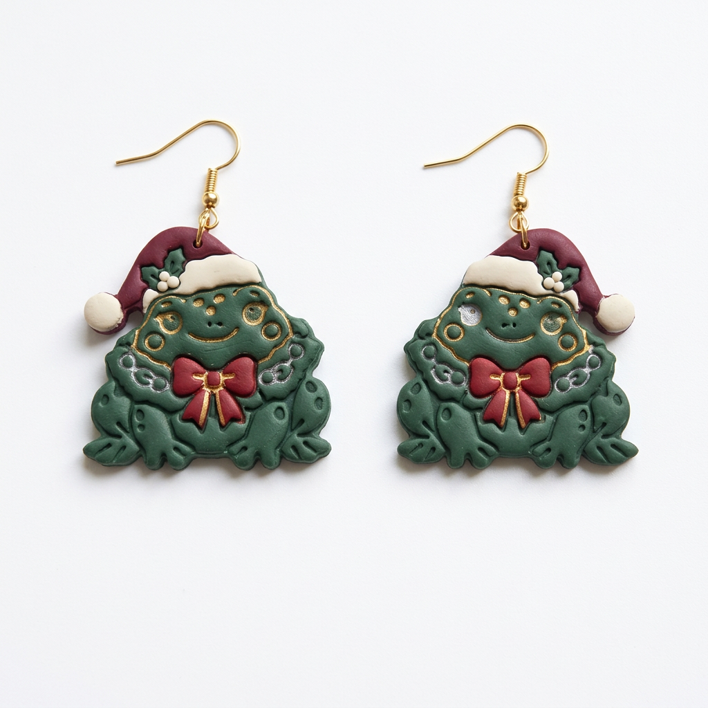 Winter Toad Polymer Clay Cutter | Cute Winter Earring Tool